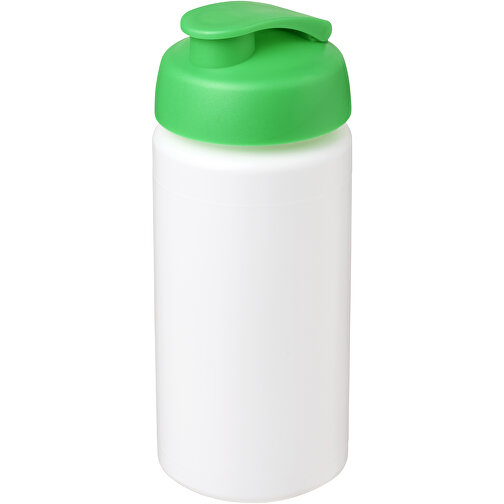 Baseline® Plus Grip 500 Ml Sportflasche Mit Klappdeckel , weiß / grün, HDPE Kunststoff, PP Kunststoff, 18,50cm (Höhe), Bild 1