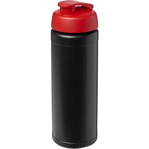 Baseline® Plus 750 Ml Flasche Mit Klappdeckel , schwarz / rot, HDPE Kunststoff, PP Kunststoff, 23,60cm (Höhe), Bild 1