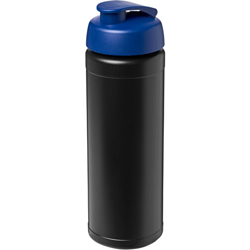Baseline® Plus 750 Ml Flasche Mit Klappdeckel , schwarz / blau, HDPE Kunststoff, PP Kunststoff, 23,60cm (Höhe), Bild 1
