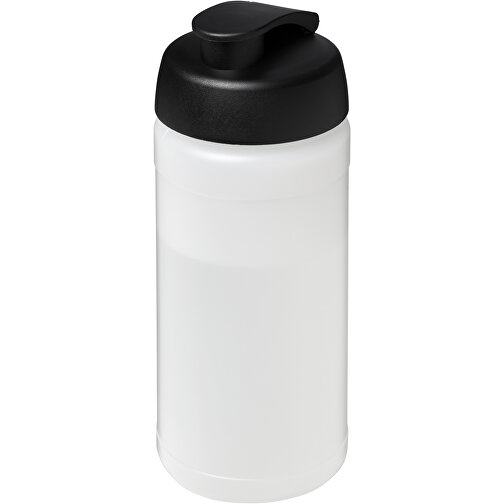 Baseline® Plus 500 Ml Sportflasche Mit Klappdeckel , transparent / schwarz, HDPE Kunststoff, PP Kunststoff, 18,50cm (Höhe), Bild 1
