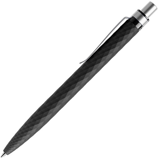 Prodir QS01 Soft Touch PRS Push Kugelschreiber , Prodir, schwarz/silber satiniert, Kunststoff/Metall, 14,10cm x 1,60cm (Länge x Breite), Bild 4