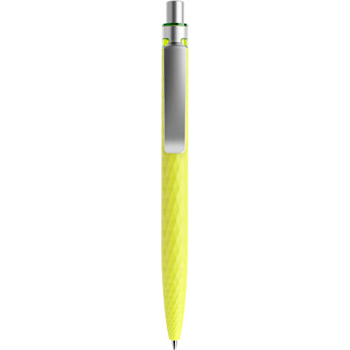 Prodir QS01 Soft Touch PRS Push Kugelschreiber , Prodir, gelbgrün/silber satiniert, Kunststoff/Metall, 14,10cm x 1,60cm (Länge x Breite), Bild 1
