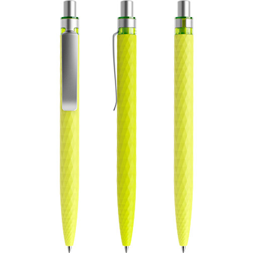 Prodir QS01 Soft Touch PRS Push Kugelschreiber , Prodir, gelbgrün/silber satiniert, Kunststoff/Metall, 14,10cm x 1,60cm (Länge x Breite), Bild 6