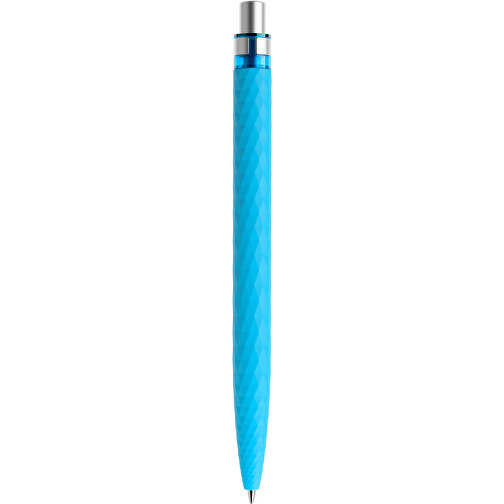 Prodir QS01 Soft Touch PRS Push Kugelschreiber , Prodir, cyanblau/silber satiniert, Kunststoff/Metall, 14,10cm x 1,60cm (Länge x Breite), Bild 3