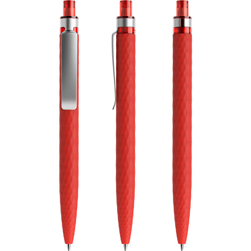 Prodir QS01 Soft Touch PRS Push Kugelschreiber , Prodir, rot/silber, Kunststoff/Metall, 14,10cm x 1,60cm (Länge x Breite), Bild 6