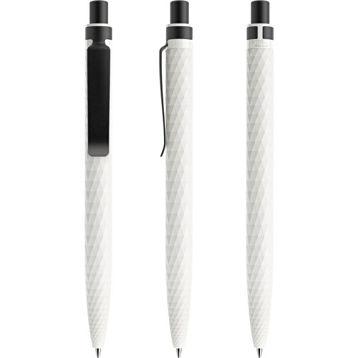 Prodir QS01 PMS Push Kugelschreiber , Prodir, weiß/schwarz satiniert, Kunststoff/Metall, 14,10cm x 1,60cm (Länge x Breite), Bild 6