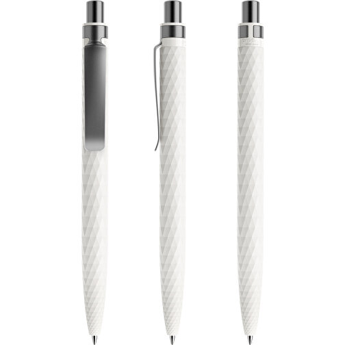 Prodir QS01 PMS Push Kugelschreiber , Prodir, weiß/graphit satiniert, Kunststoff/Metall, 14,10cm x 1,60cm (Länge x Breite), Bild 6