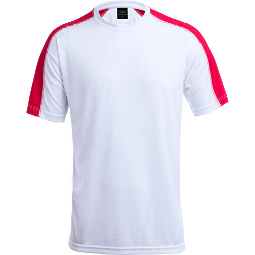 Erwachsene T-Shirt TECNIC DINAMIC COMBY , weiß/rot, 100% Polyester 135 g/ m2, XL, , Bild 1