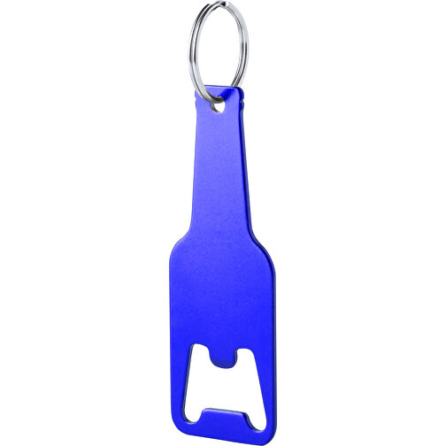 Schlüsselanhänger Flaschenöffner CLEVON , blau, Aluminium, 3,00cm x 0,20cm x 8,90cm (Länge x Höhe x Breite), Bild 1