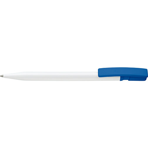 Kugelschreiber Nash Hardcolour , weiß / royalblau, ABS, 14,50cm (Länge), Bild 3