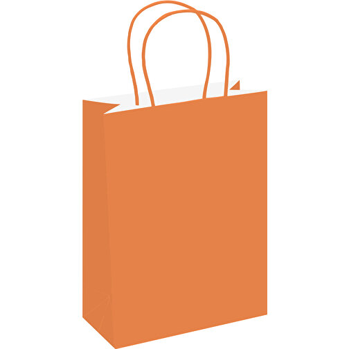 Große Papiertasche Im Eco Look 120g/m² , orange, Papier, 30,00cm x 40,00cm x 12,00cm (Länge x Höhe x Breite), Bild 1