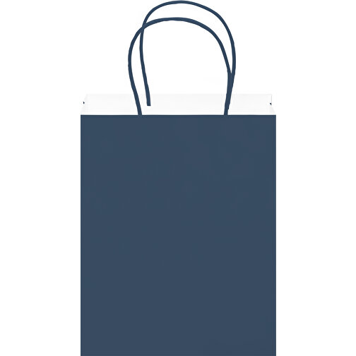Große Papiertasche Im Eco Look 120g/m² , dunkelblau, Papier, 30,00cm x 40,00cm x 12,00cm (Länge x Höhe x Breite), Bild 4