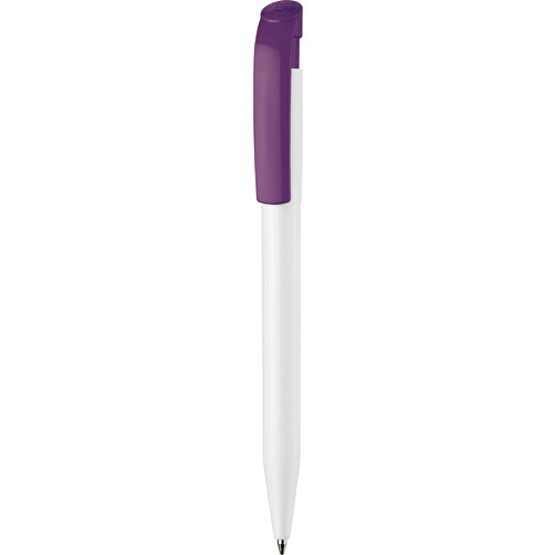 Kugelschreiber S45 Hardcolour , weiß / lila, ABS, 13,80cm (Länge), Bild 1