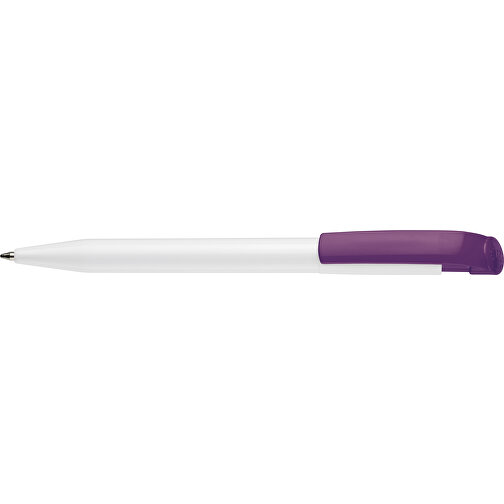 Kugelschreiber S45 Hardcolour , weiß / lila, ABS, 13,80cm (Länge), Bild 3