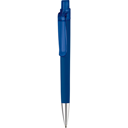 Kugelschreiber Triago Gummiert , dunkelblau, ABS, 14,50cm (Länge), Bild 1
