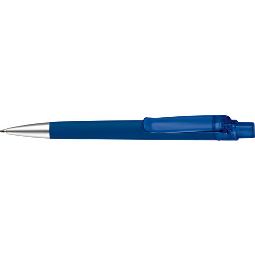 Kugelschreiber Triago Gummiert , dunkelblau, ABS, 14,50cm (Länge), Bild 3
