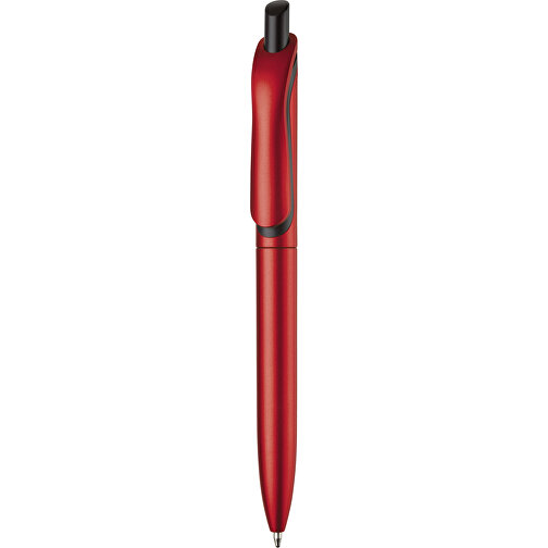 Kugelschreiber Click-Shadow Metallic , rot, ABS, 14,30cm (Länge), Bild 1