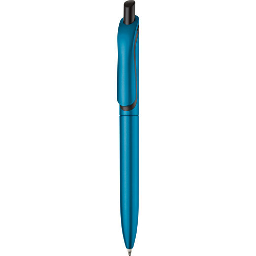 Kugelschreiber Click-Shadow Metallic , hellblau, ABS, 14,30cm (Länge), Bild 1