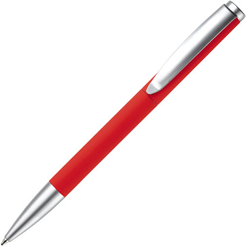 Kugelschreiber Modena Gummiert , rot, Aluminium, 14,00cm (Länge), Bild 2