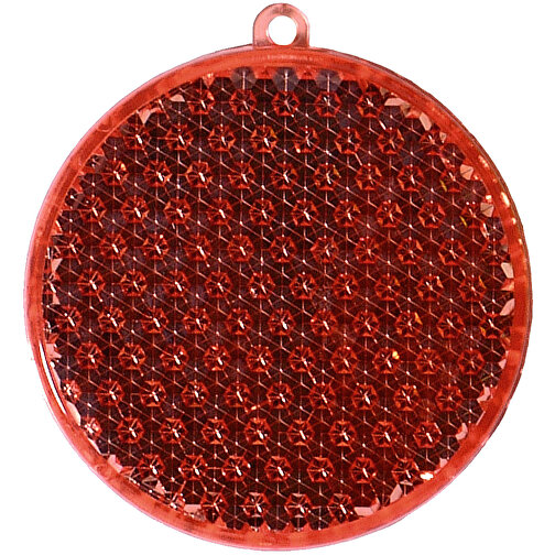 Reflektor 'Rund' , transparent-rot, Kunststoff, 0,70cm (Höhe), Bild 1