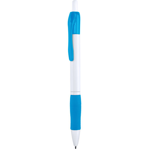 Kugelschreiber ZUFER , hellblau, Kunststoff, 14,50cm (Breite), Bild 1