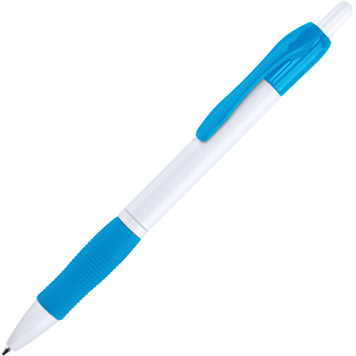 Kugelschreiber ZUFER , hellblau, Kunststoff, 14,50cm (Breite), Bild 2