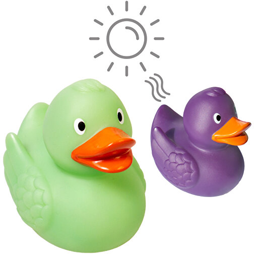 Quietsche-Ente Magic Duck Mit Farbwechsel , grün, PVC, 7,50cm x 7,00cm x 6,50cm (Länge x Höhe x Breite), Bild 2