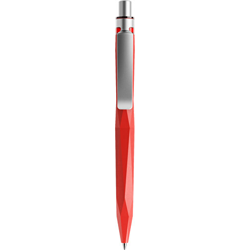 Prodir QS20 PMS Push Kugelschreiber , Prodir, rot / silber satiniert, Kunststoff/Metall, 14,10cm x 1,60cm (Länge x Breite), Bild 1