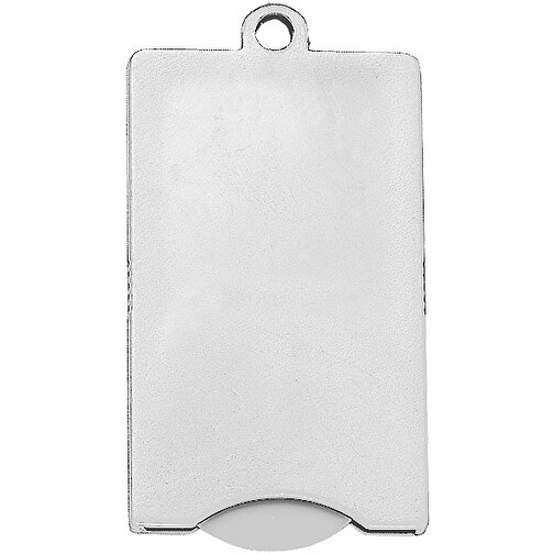 Chip-Schlüsselanhänger 'Square' , weiss, Kunststoff, 5,70cm x 0,40cm x 3,00cm (Länge x Höhe x Breite), Bild 1