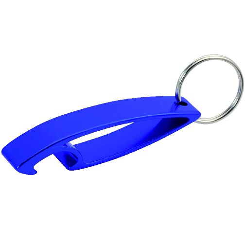 Schlüsselanhänger Flaschenöffner SAMO , blau, Aluminium, 1,10cm x 1,50cm x 6,70cm (Länge x Höhe x Breite), Bild 1