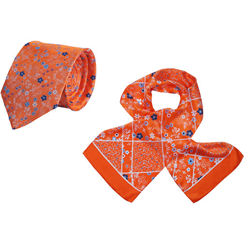 Set (slips, halsduk av rent silke, satin av rent silke, ca 27x140 cm), Bild 1