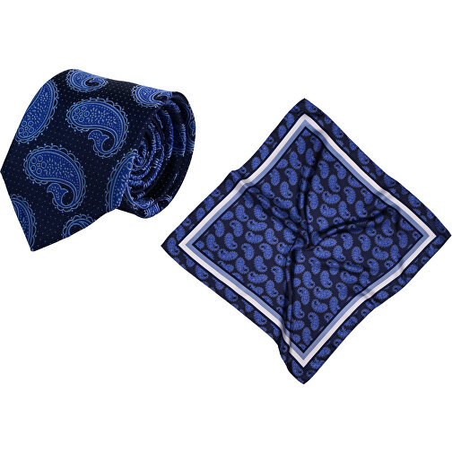 Set (Krawatte, Reine Seide + Nickituch, Reine Seide Twill, Ca. 53 X 53 Cm) , blau, Reine Seide Twill, , Bild 1