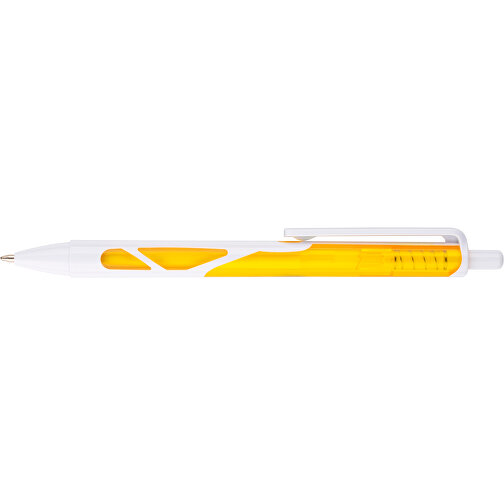 Kugelschreiber Favour Weiß , Promo Effects, weiß / gelb, Kunststoff, 14,20cm (Länge), Bild 6