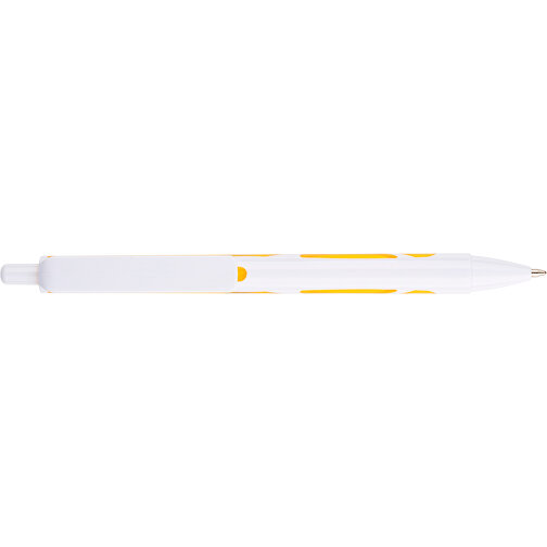 Kugelschreiber Favour Weiß , Promo Effects, weiß / gelb, Kunststoff, 14,20cm (Länge), Bild 7
