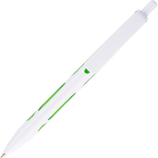 Kugelschreiber Favour Weiß , Promo Effects, weiß/ grün, Kunststoff, 14,20cm (Länge), Bild 4