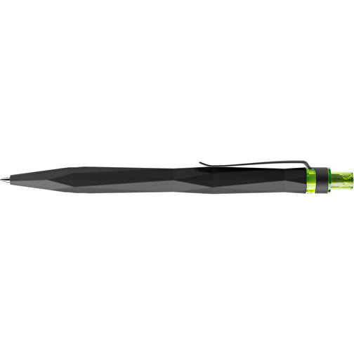 Prodir QS20 Soft Touch PRS Push Kugelschreiber , Prodir, schwarz / schwarz / gelbgrün, Kunststoff/Metall, 14,10cm x 1,60cm (Länge x Breite), Bild 5