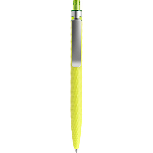 Prodir QS01 Soft Touch PRS Push Kugelschreiber , Prodir, gelbgrün/silber, Kunststoff/Metall, 14,10cm x 1,60cm (Länge x Breite), Bild 1