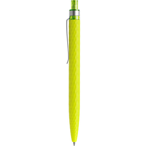 Prodir QS01 Soft Touch PRS Push Kugelschreiber , Prodir, gelbgrün/silber, Kunststoff/Metall, 14,10cm x 1,60cm (Länge x Breite), Bild 2