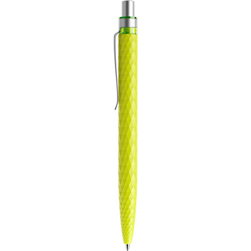 Prodir QS01 PMS Push Kugelschreiber , Prodir, gelbgrün/silber satiniert, Kunststoff/Metall, 14,10cm x 1,60cm (Länge x Breite), Bild 2