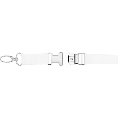 Schlüsselband Standard Oval , Promo Effects, weiß, Polyester, 105,00cm x 2,00cm (Länge x Breite), Bild 4