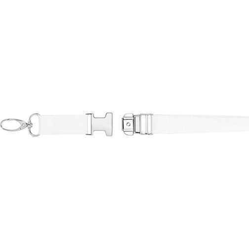 Schlüsselband Standard Oval , Promo Effects, weiß, Polyester, 92,00cm x 1,50cm (Länge x Breite), Bild 3
