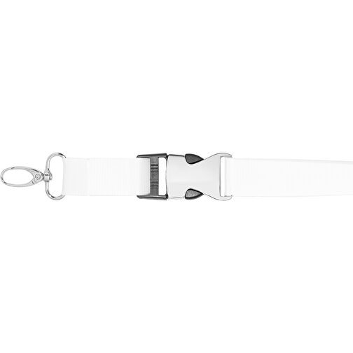 Schlüsselband Standard Oval , Promo Effects, weiß, Polyester, 105,00cm x 2,50cm (Länge x Breite), Bild 4