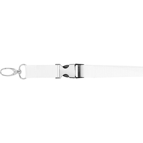 Schlüsselband Standard Oval , Promo Effects, weiß, Polyester, 92,00cm x 1,50cm (Länge x Breite), Bild 2