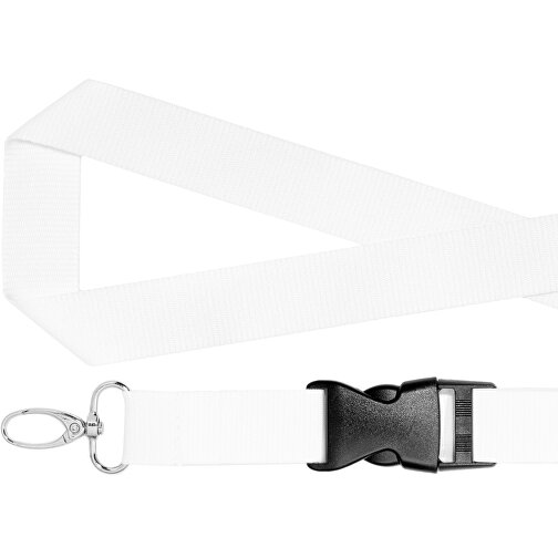 Schlüsselband Standard Oval , Promo Effects, weiss, Polyester, 105,00cm x 2,50cm (Länge x Breite), Bild 2