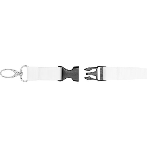Schlüsselband Standard Oval , Promo Effects, weiss, Polyester, 105,00cm x 2,00cm (Länge x Breite), Bild 5