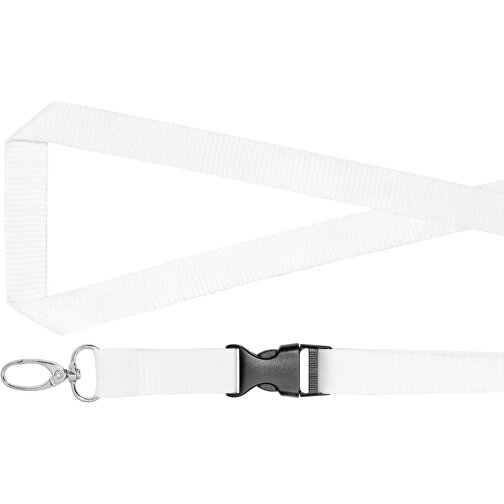 Schlüsselband Standard Oval , Promo Effects, weiß, Polyester, 105,00cm x 1,50cm (Länge x Breite), Bild 2