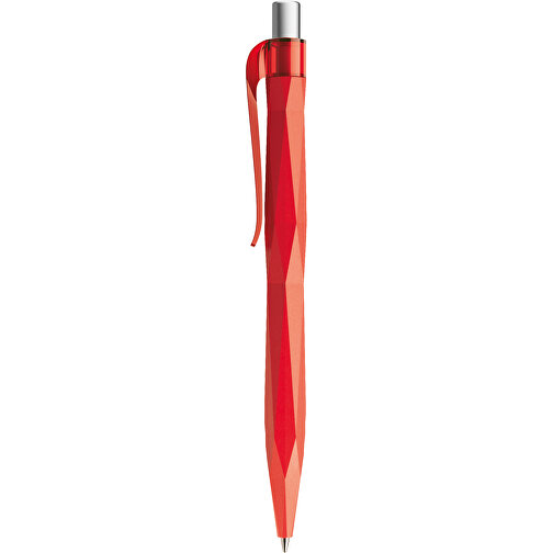 Prodir QS20 PRT Push Kugelschreiber , Prodir, rot / silber satiniert, Kunststoff/Metall, 14,10cm x 1,60cm (Länge x Breite), Bild 2