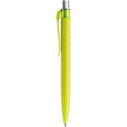 Prodir QS01 PRT Push Kugelschreiber , Prodir, gelbgrün/silber satiniert, Kunststoff/Metall, 14,10cm x 1,60cm (Länge x Breite), Bild 2