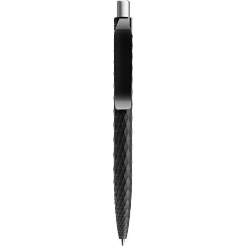 Prodir QS01 PRP Push Kugelschreiber , Prodir, schwarz/silber satiniert, Kunststoff/Metall, 14,10cm x 1,60cm (Länge x Breite), Bild 1