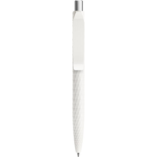 Prodir QS01 PMP Push Kugelschreiber , Prodir, weiss/silber satiniert, Kunststoff/Metall, 14,10cm x 1,60cm (Länge x Breite), Bild 1